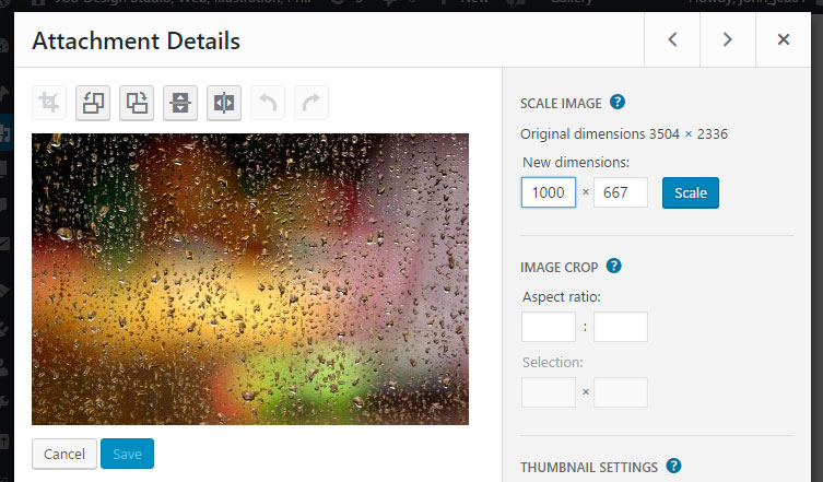 Wordpress training. Resizing images. 