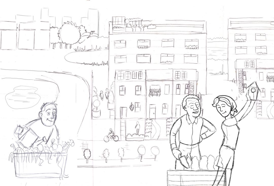 Rough sketch of environmental illustration