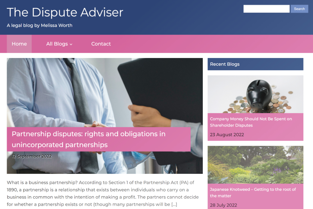 Website for the Dispute Adviser